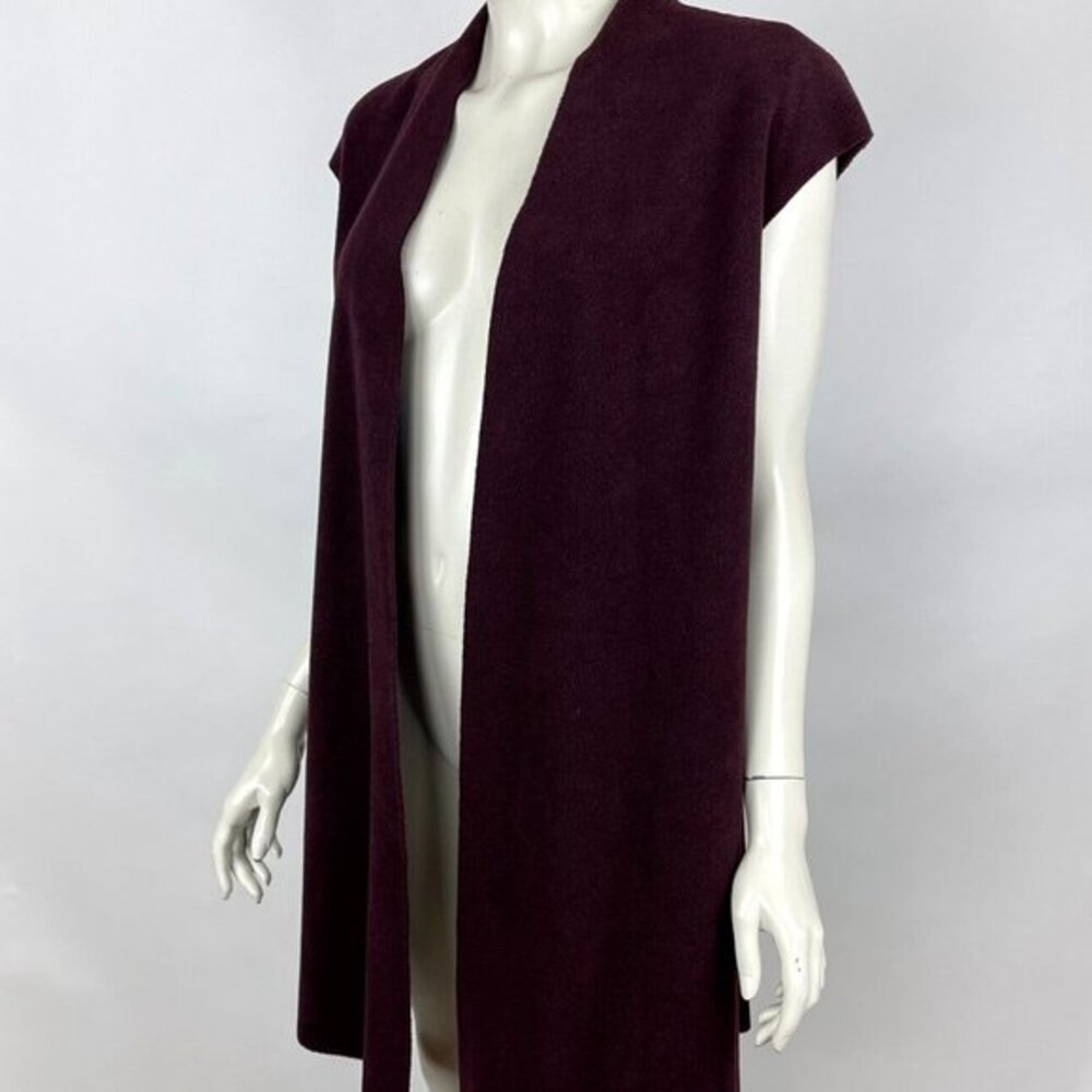 Harris Wharf London Vest‎ Microfleece Sleeveless Open Front Cardigan Women 42 M